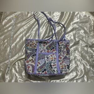 Vera Bradley Zipper Top Tote Bag - Maddelena Paisley Purple print